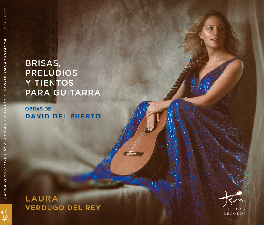 Portada del álbum Brisas, preludios y tientos para guitarra de Laura Verdugo del Rey con obras de David del Puerto